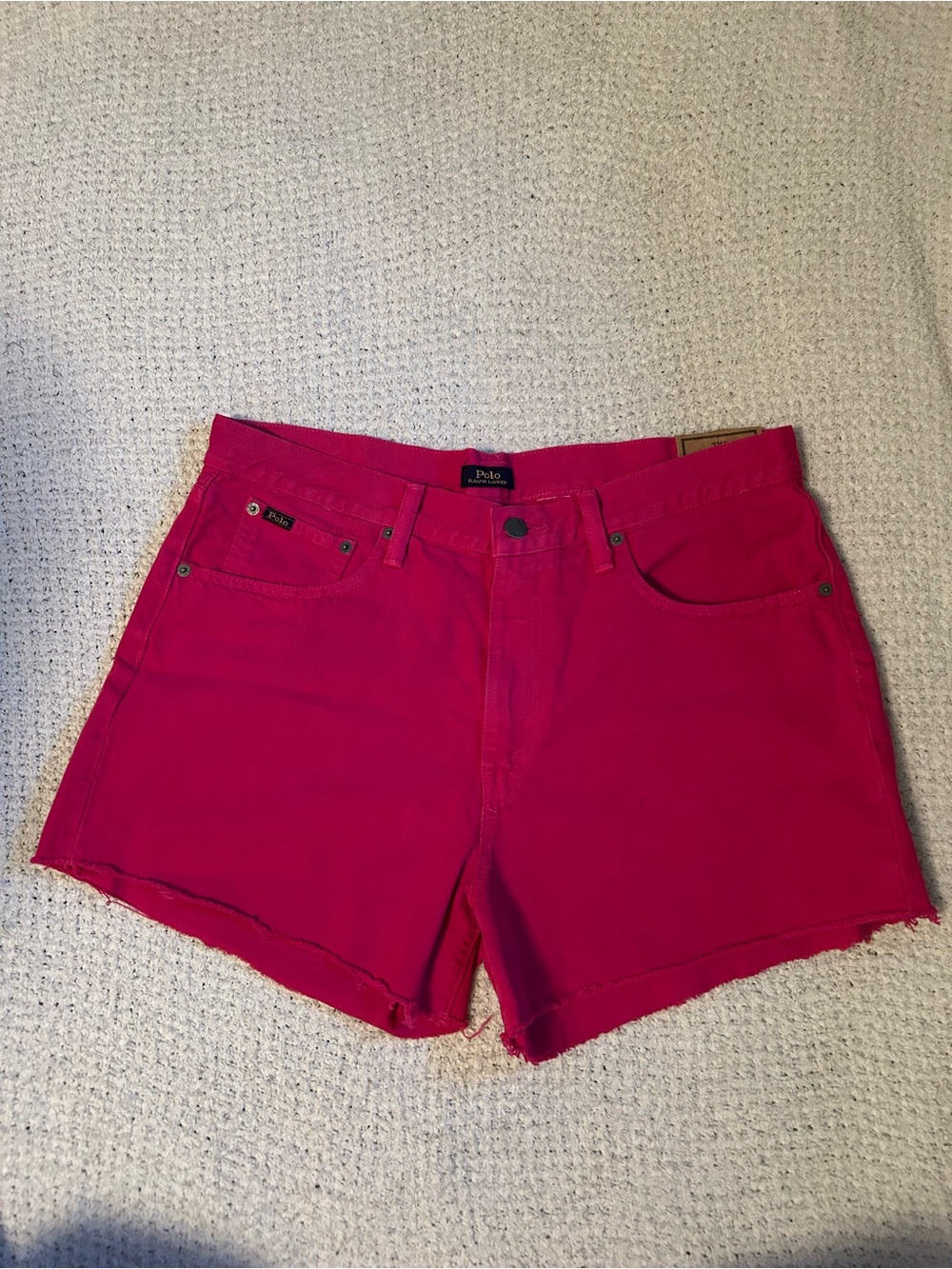 NWT 31 Polo Ralph Lauren Hot pink denim The Crosby Relaxed Short Jean